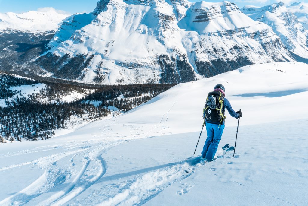 Getting ready to ski the second pitch of Dolomite Shoulder