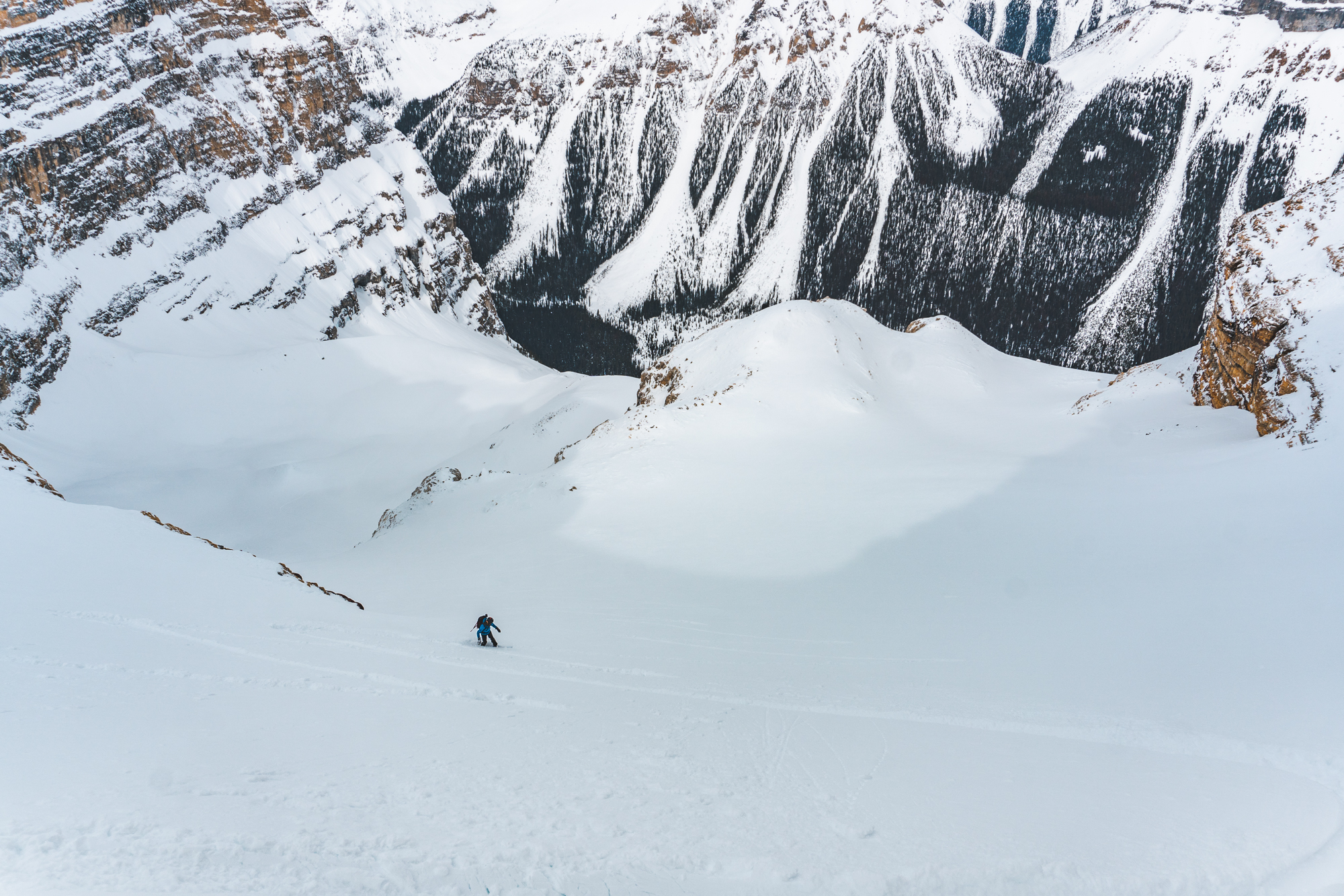 Skiing the upper pitches of Mt. Whymper