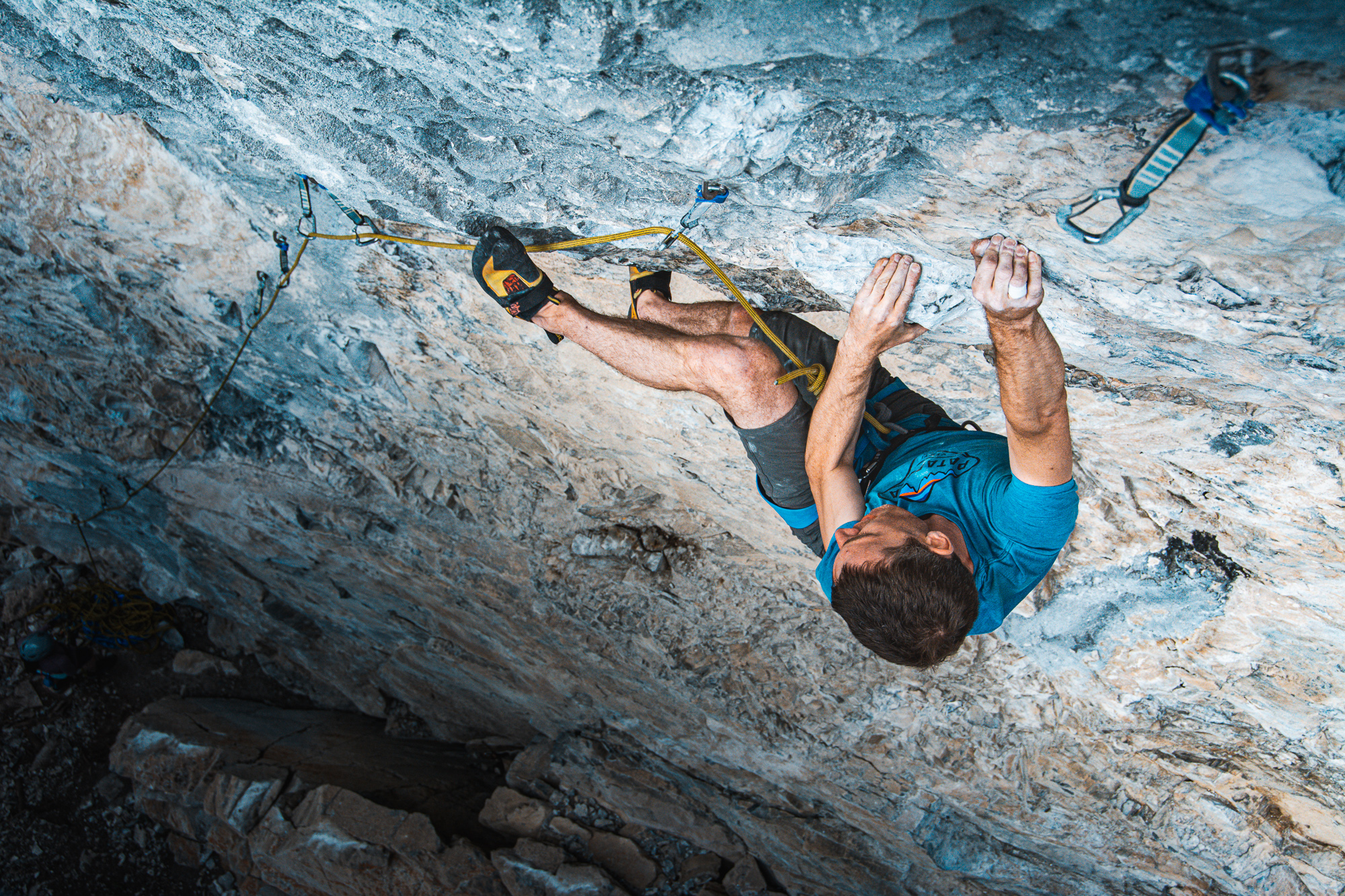 The crux on Stepping Stone, my first 8a